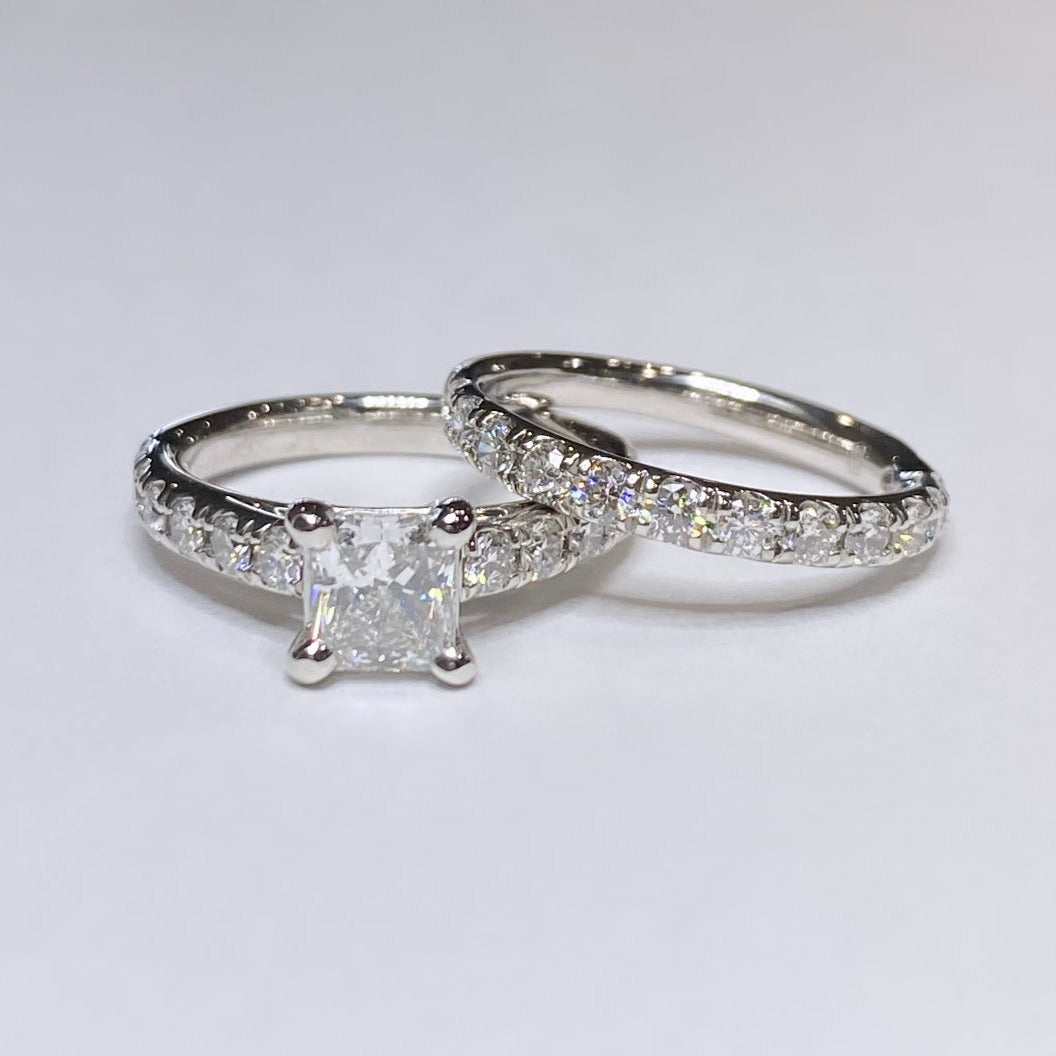 14k Princess Cut Bridal Set