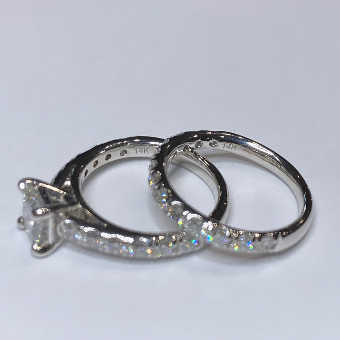 14k Princess Cut Bridal Set
