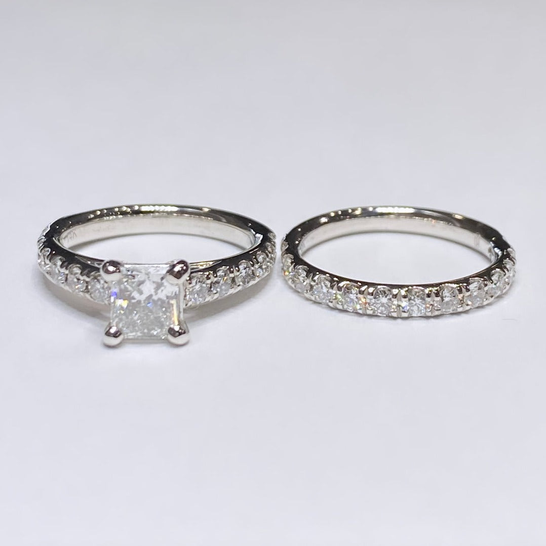 14k Princess Cut Bridal Set