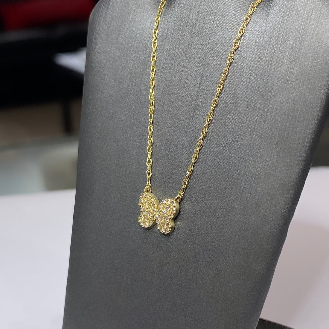 10k Diamond Butterfly Necklace