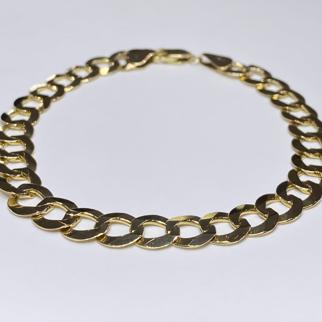 14k Flat Curb Link Bracelet 8.6mm