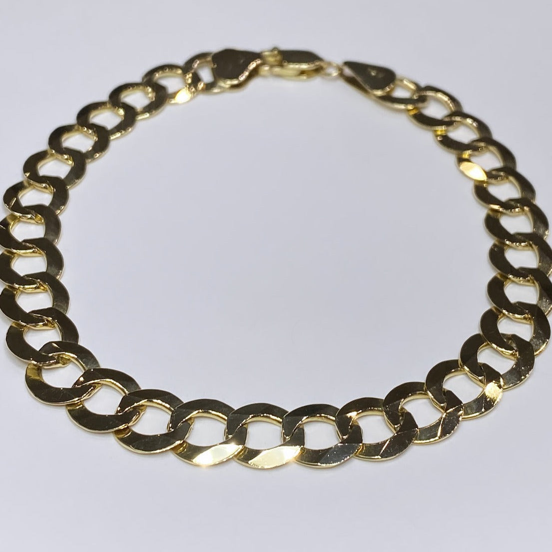 14k Flat Curb Link Bracelet 8.6mm
