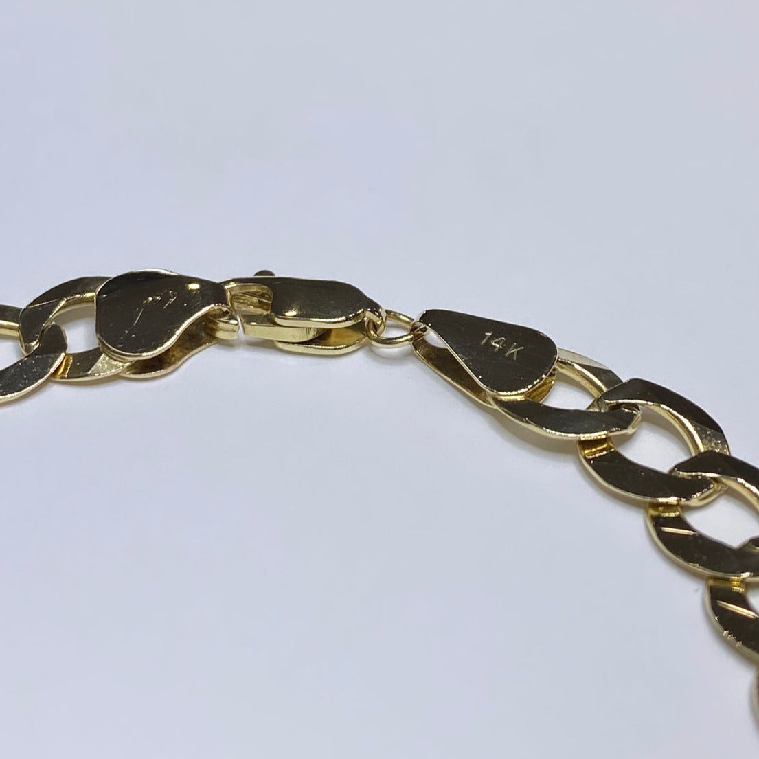 14k Flat Curb Link Bracelet 8.6mm