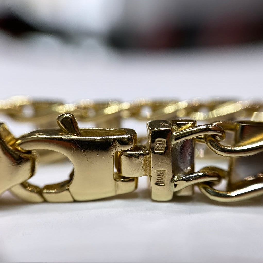 10k Two-tone Railroad Link Bracelet