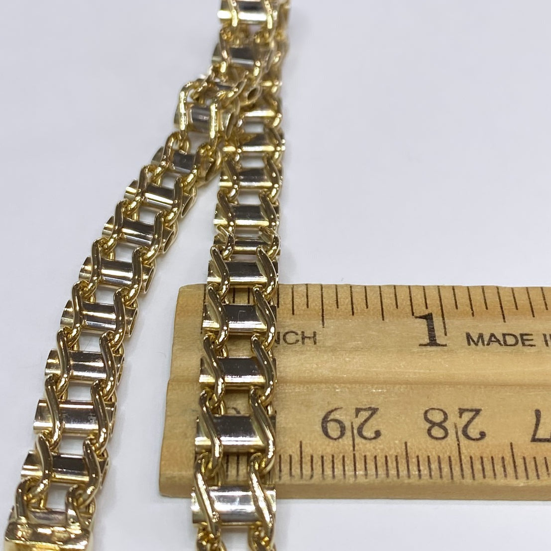 10k Two-tone Railroad Link Bracelet