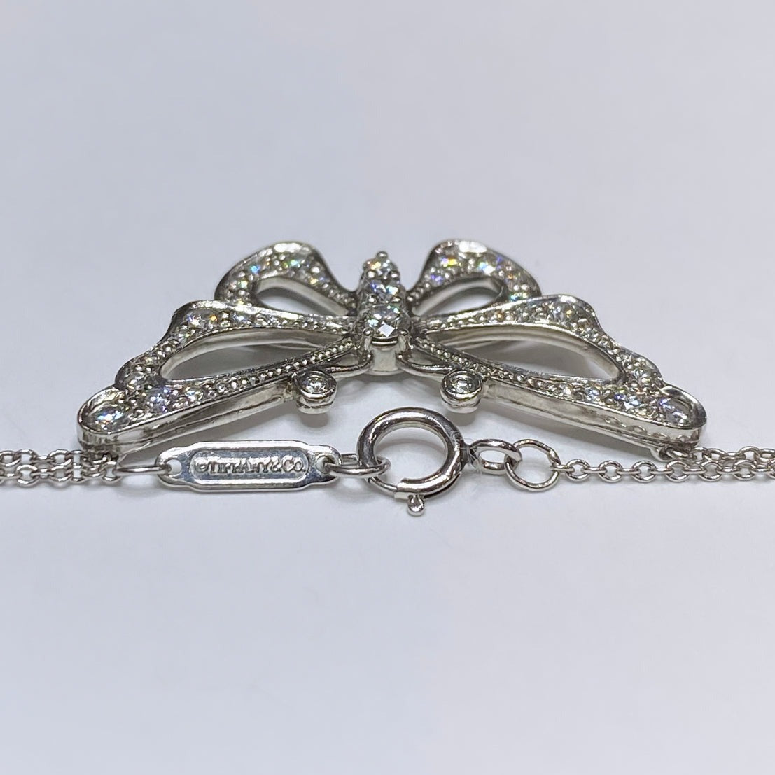 Tiffany & Co. Diamond Butterfly Necklace In Platinum
