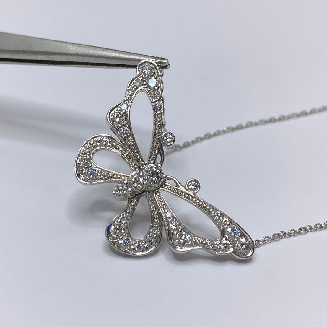 Tiffany & Co. Diamond Butterfly Necklace In Platinum