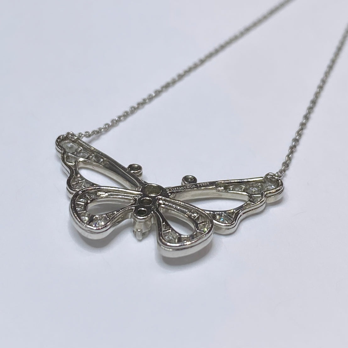 Tiffany & Co. Diamond Butterfly Necklace In Platinum
