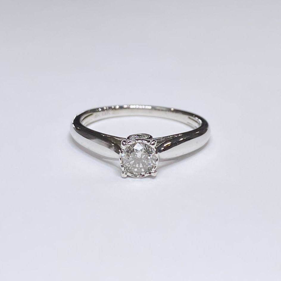 14k Round Diamond Solitaire 1/3ctw