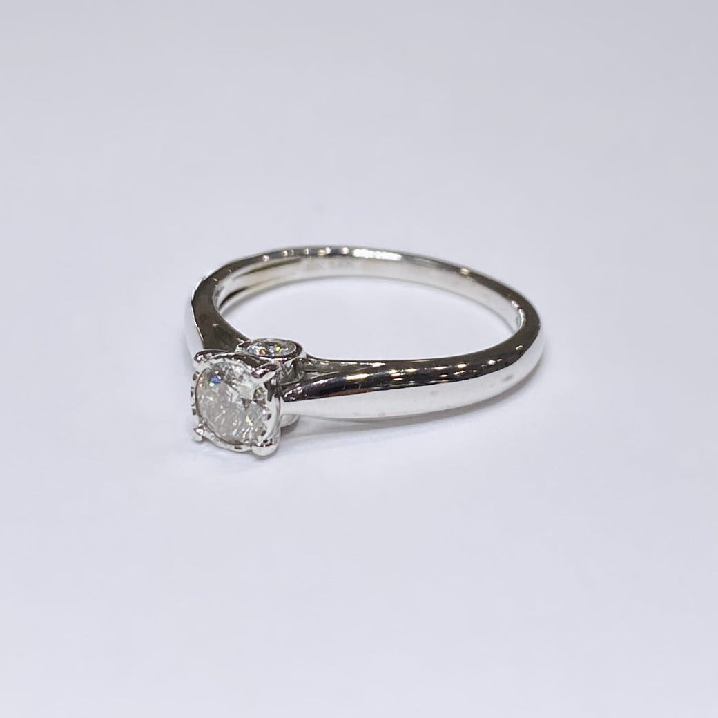 14k Round Diamond Solitaire 1/3ctw