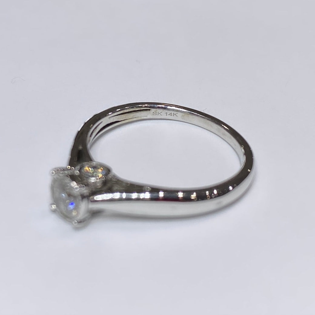 14k Round Diamond Solitaire 1/3ctw