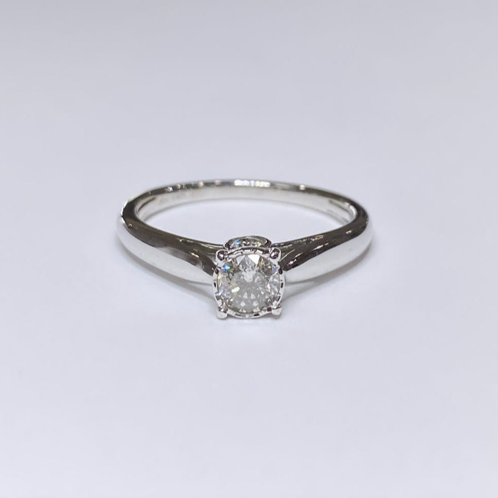 14k Round Diamond Solitaire 1/3ctw