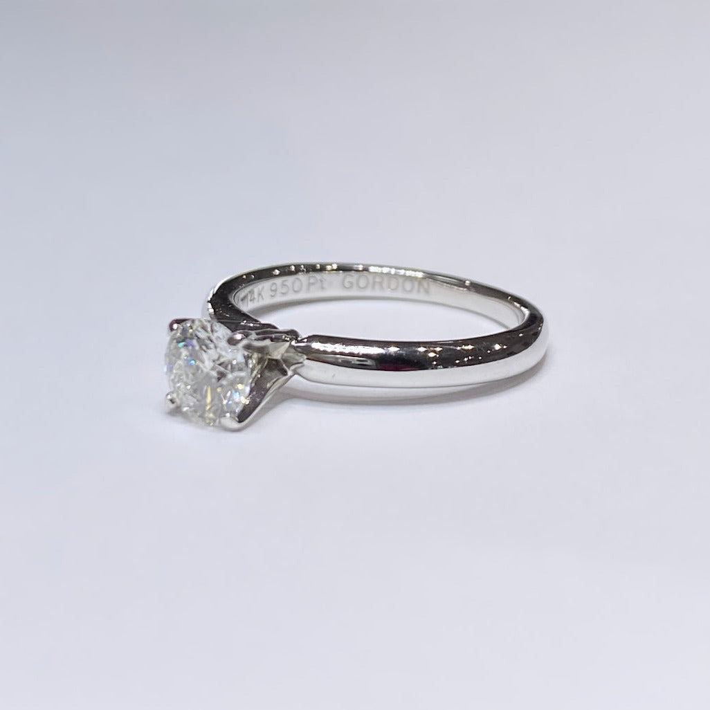 14k & Platinum 1/2ct Round Cut Diamond Solitaire
