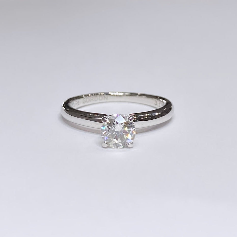 14k & Platinum 1/2ct Round Cut Diamond Solitaire
