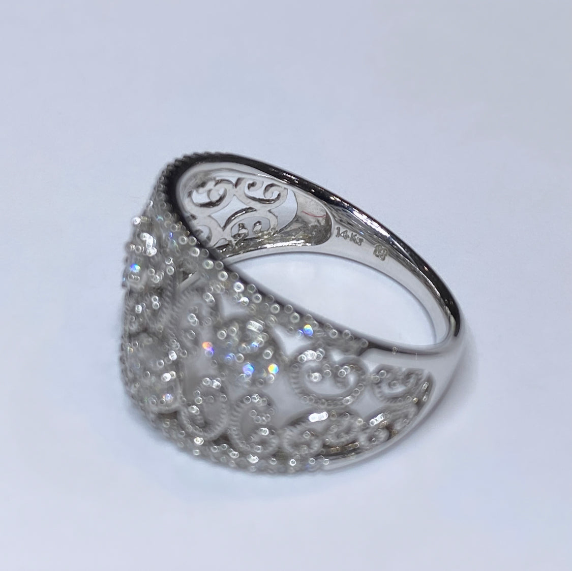 14k Diamond Filagree Band 1/2ctw