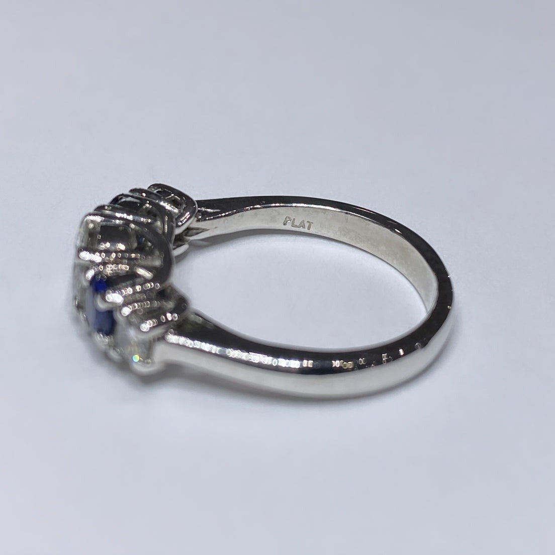 Diamond & Sapphire 5-Stone Platinum Ring