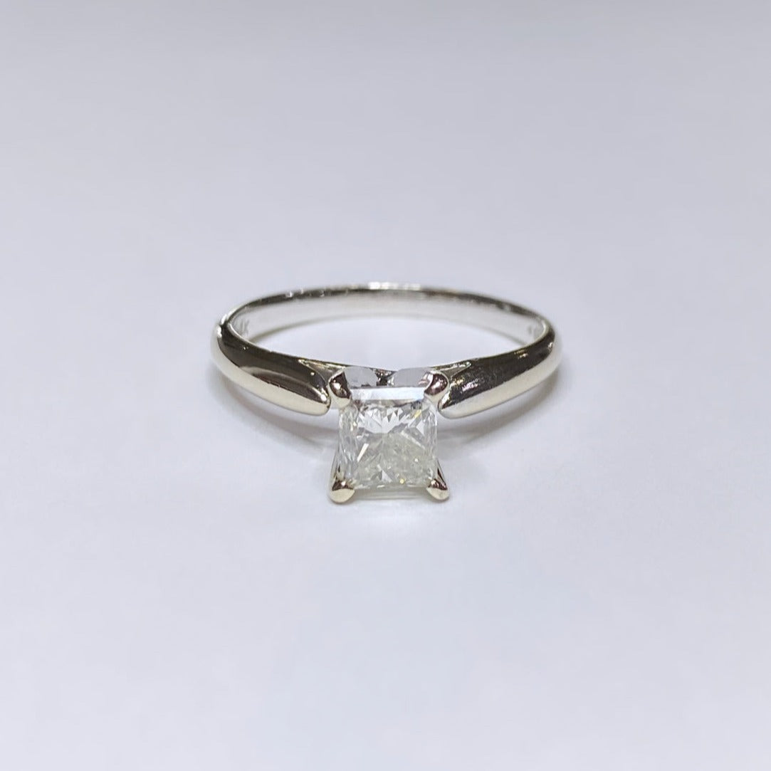 1ct Princess Cut Solitaire Ring 14k