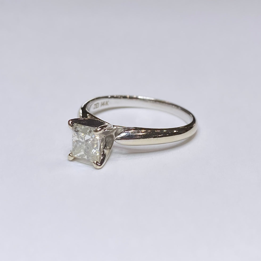 1ct Princess Cut Solitaire Ring 14k