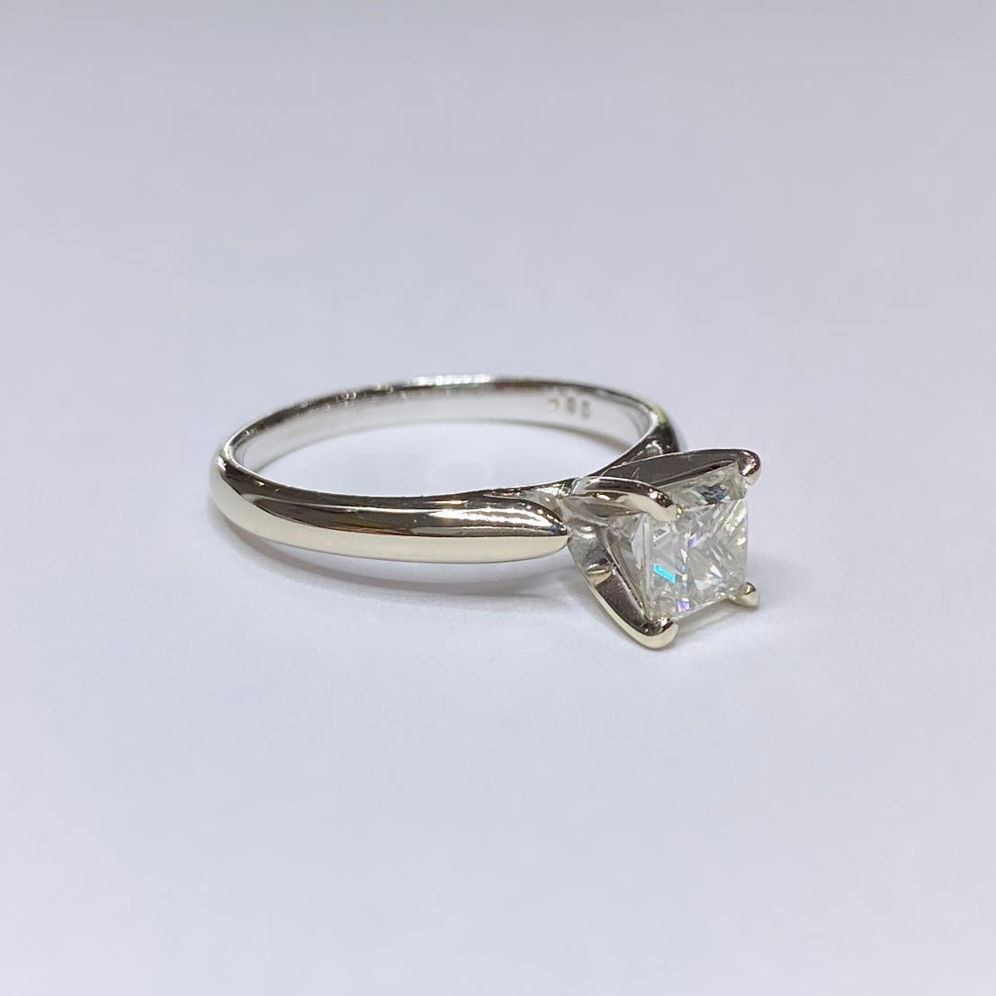 1ct Princess Cut Solitaire Ring 14k