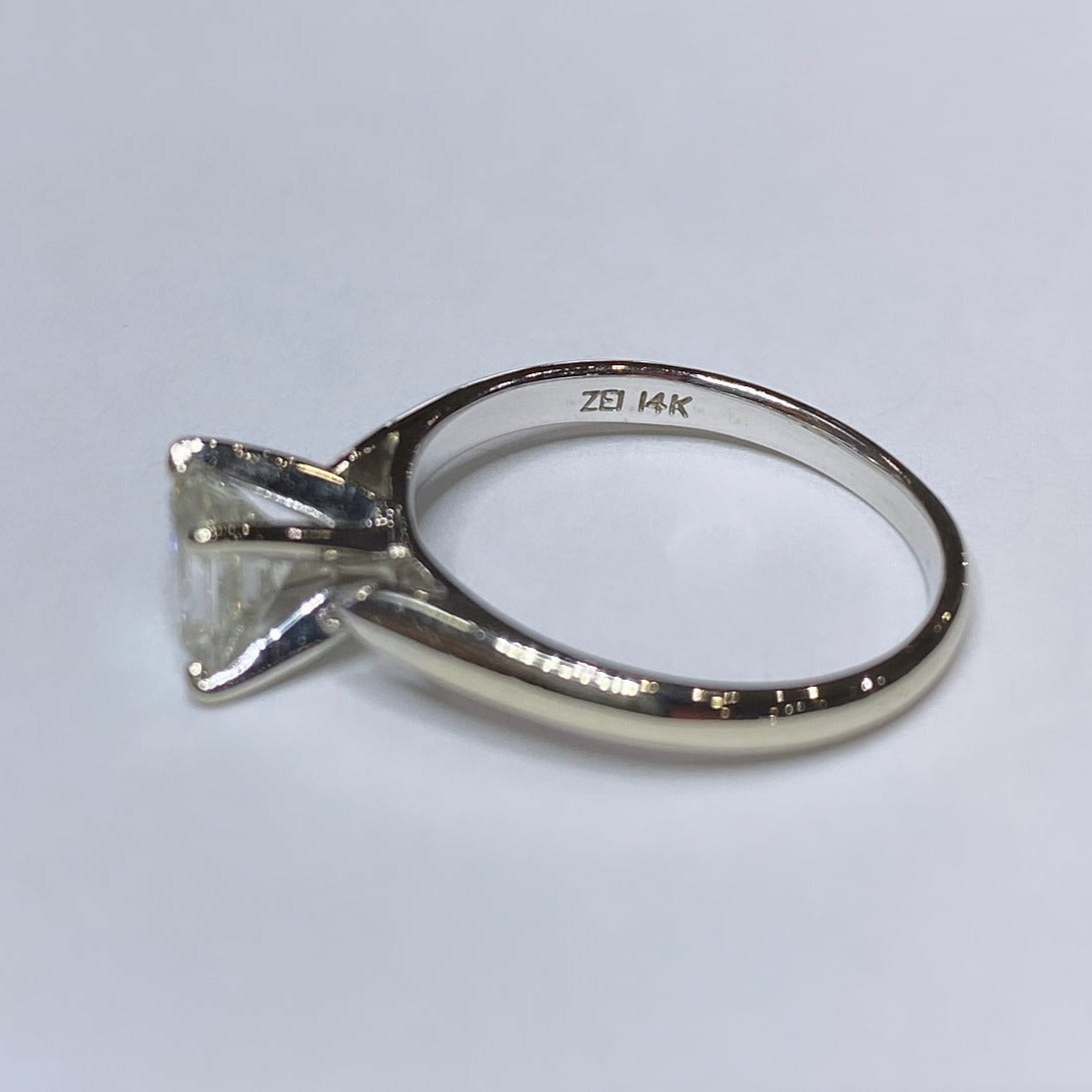 1ct Princess Cut Solitaire Ring 14k