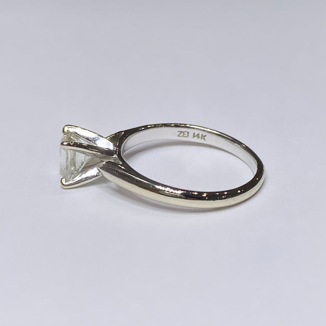 1ct Princess Cut Solitaire Ring 14k