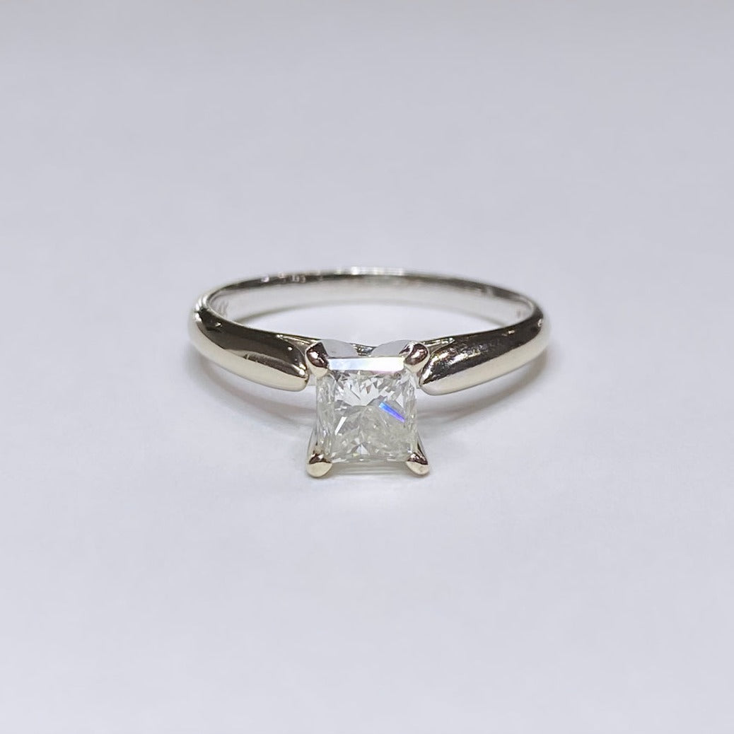 1ct Princess Cut Solitaire Ring 14k