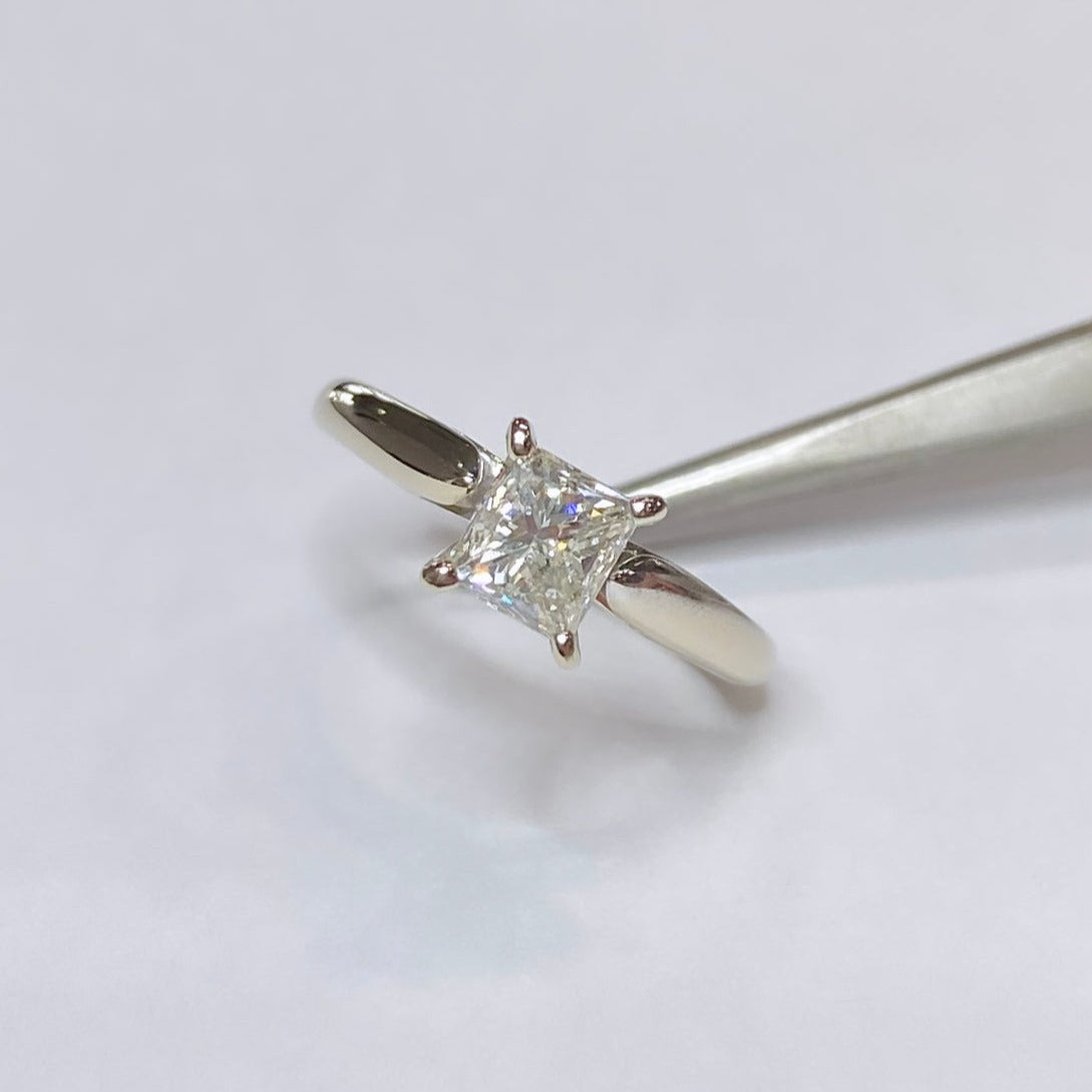 1ct Princess Cut Solitaire Ring 14k