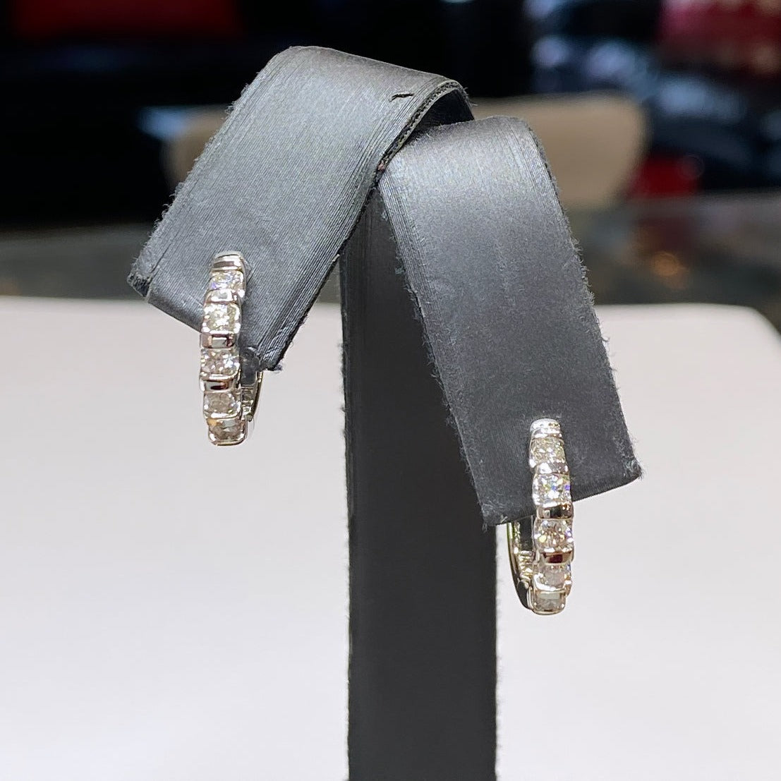 14k Tension-set Huggies