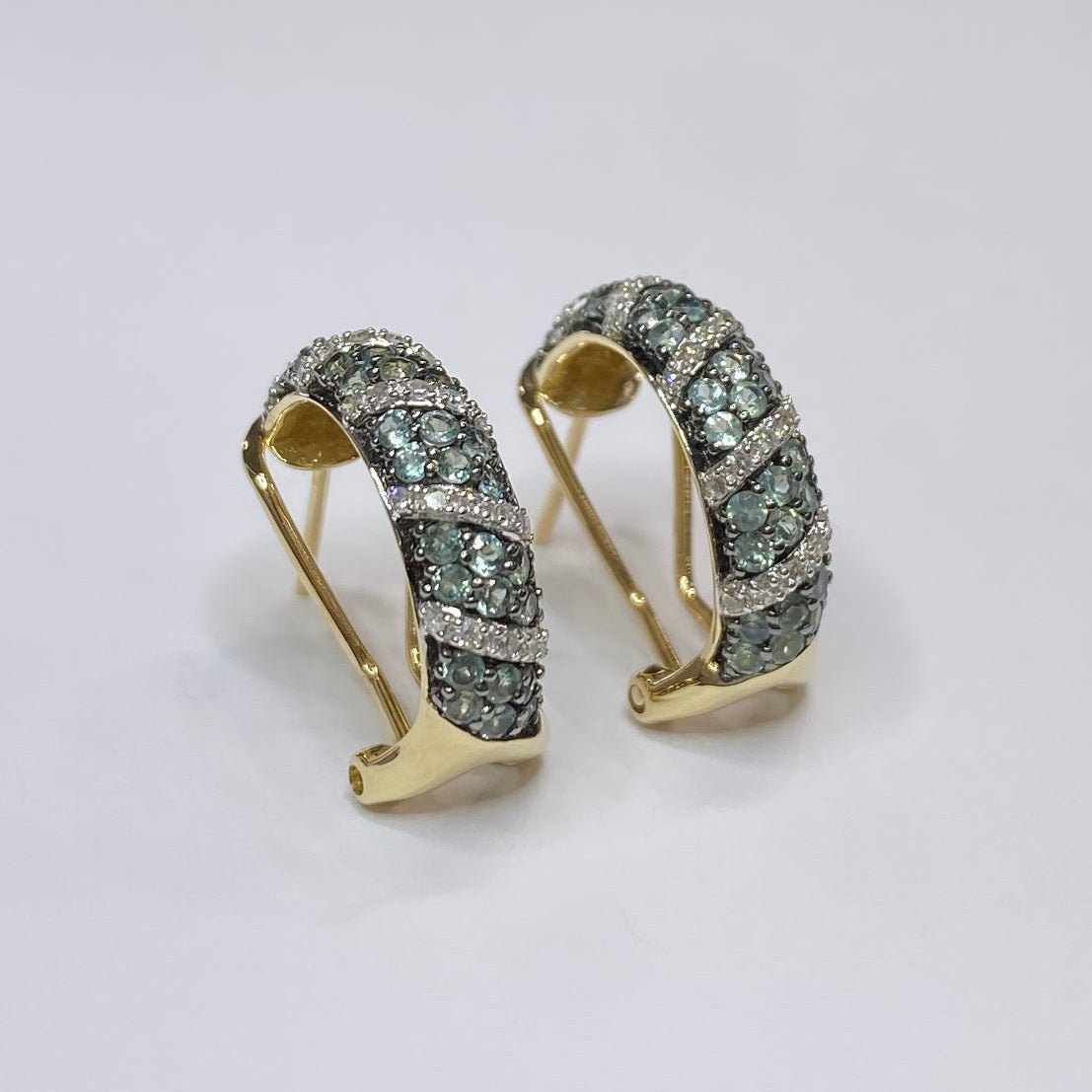 14k Green Amethyst Earrings