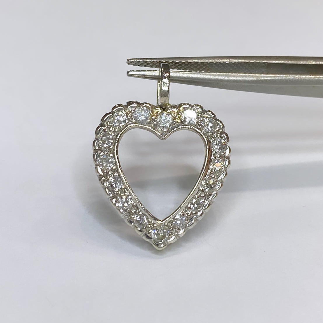 14k Vintage Diamond Heart Charm