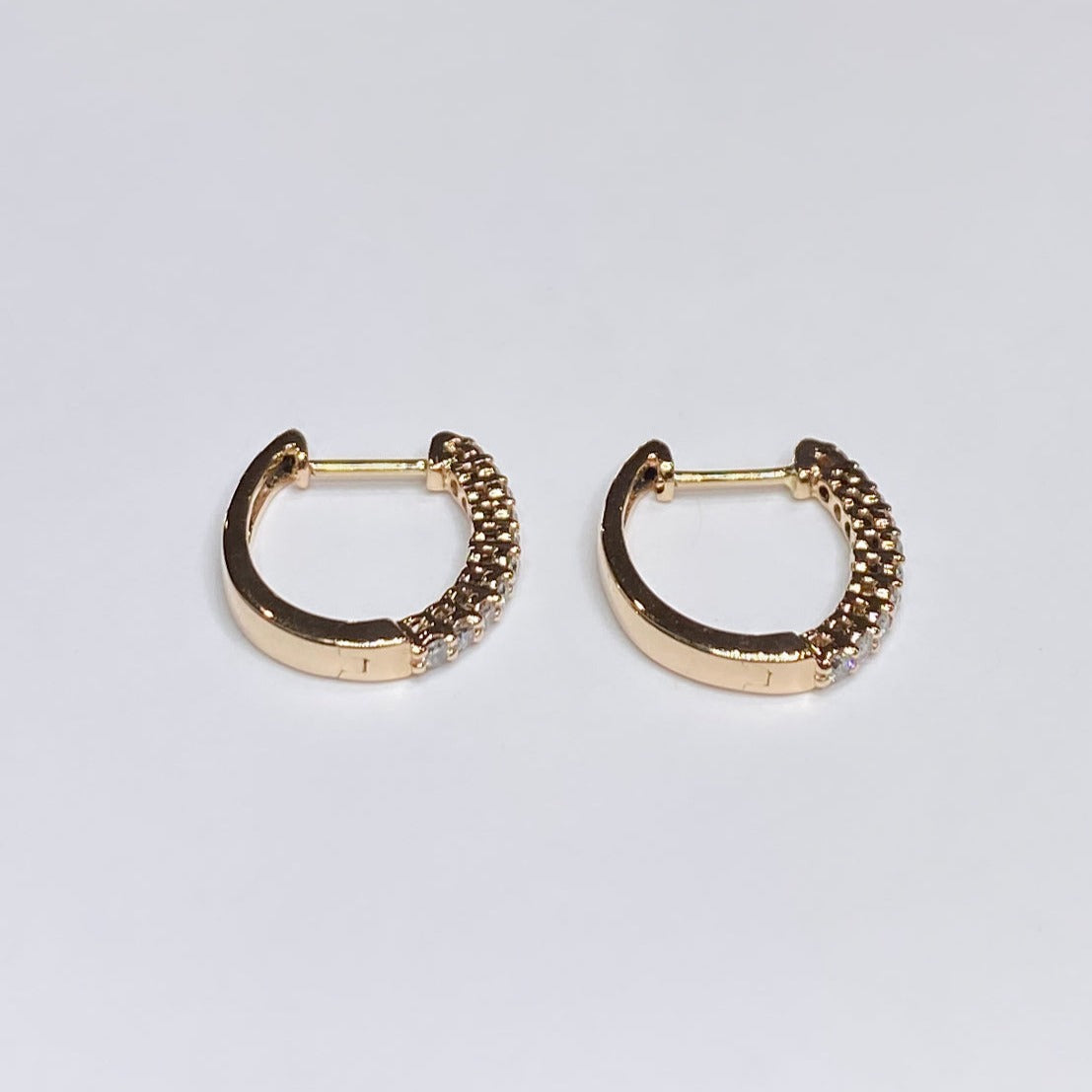 10k Elongated Diamond Hoop Earrings