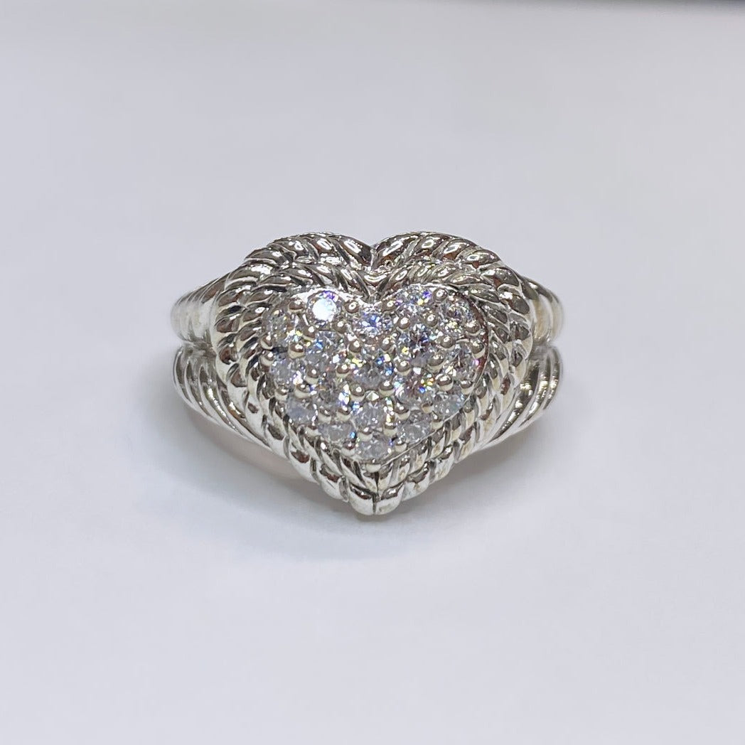Judith Ripka Cluster Heart Ring 925