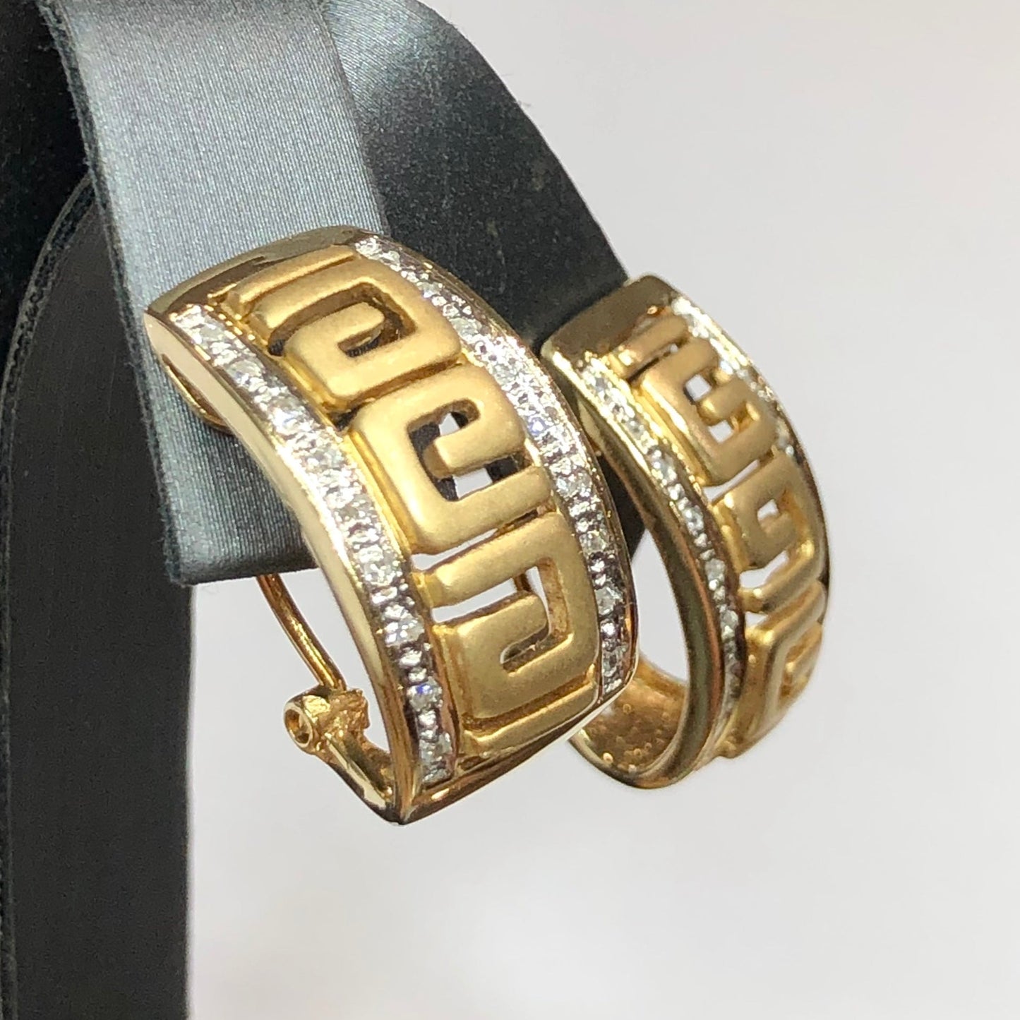 14k Greek Key Design Earrings