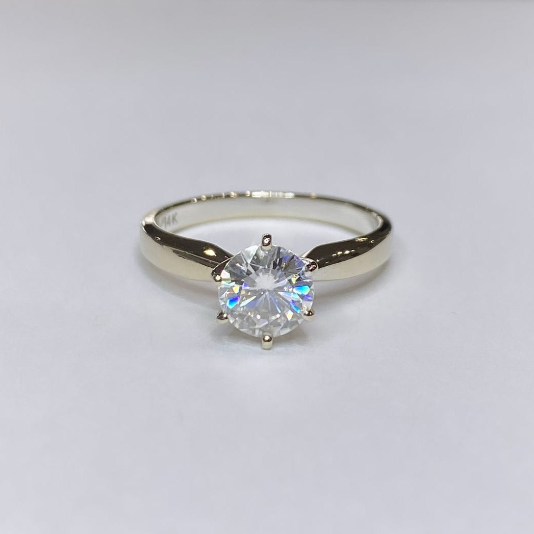 Moissanite Solitaire 14k White Gold