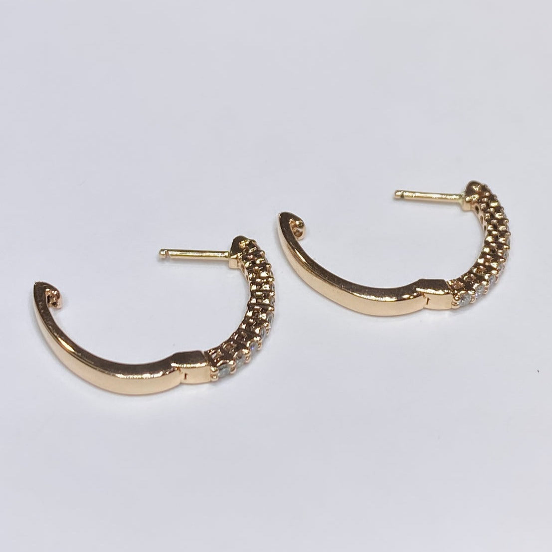 10k Elongated Diamond Hoop Earrings