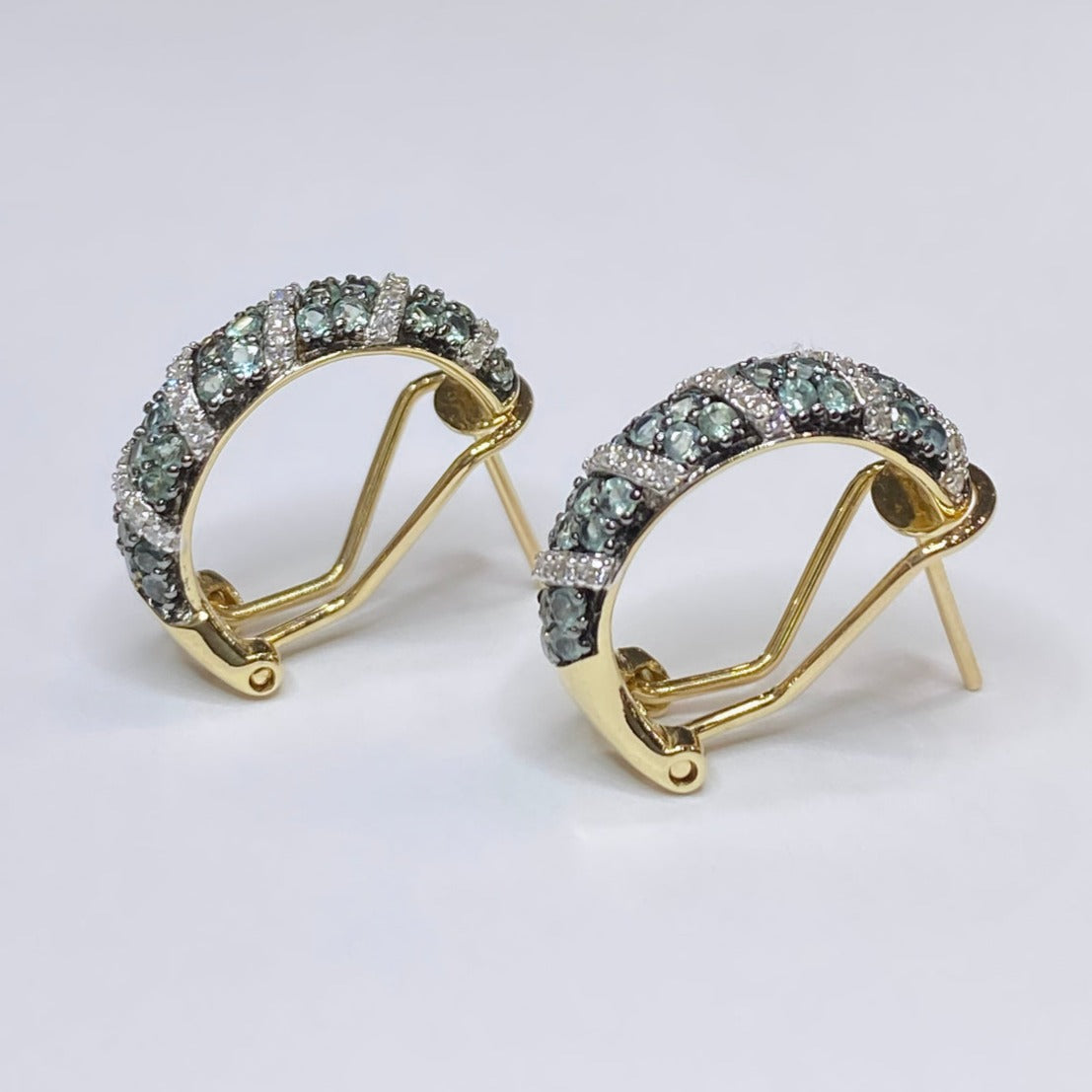 14k Green Amethyst Earrings