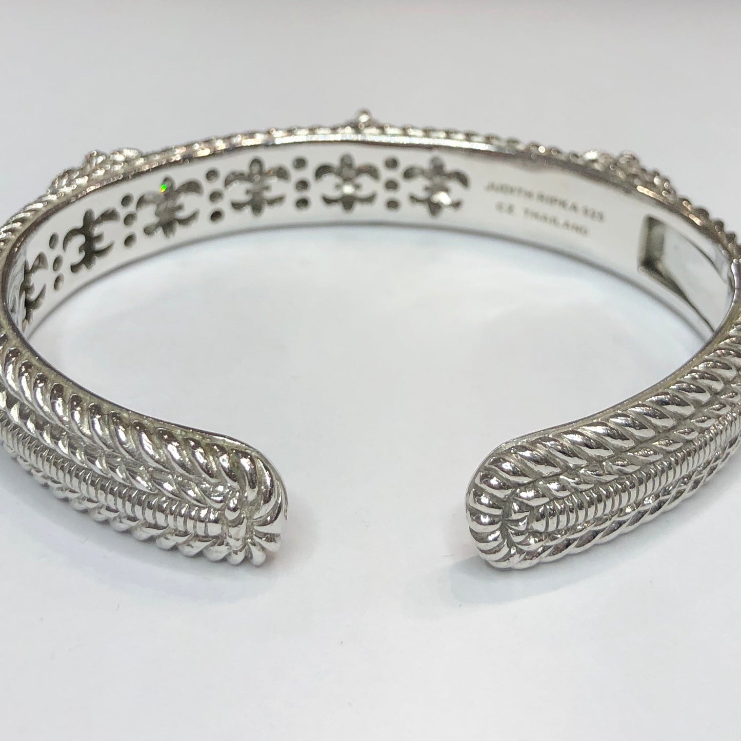 Judith Ripka 925 Open Cuff Bracelet W/CZ