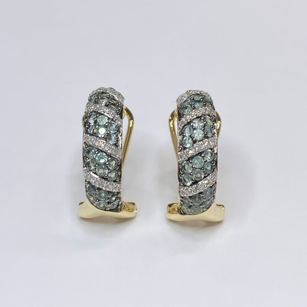 14k Green Amethyst Earrings