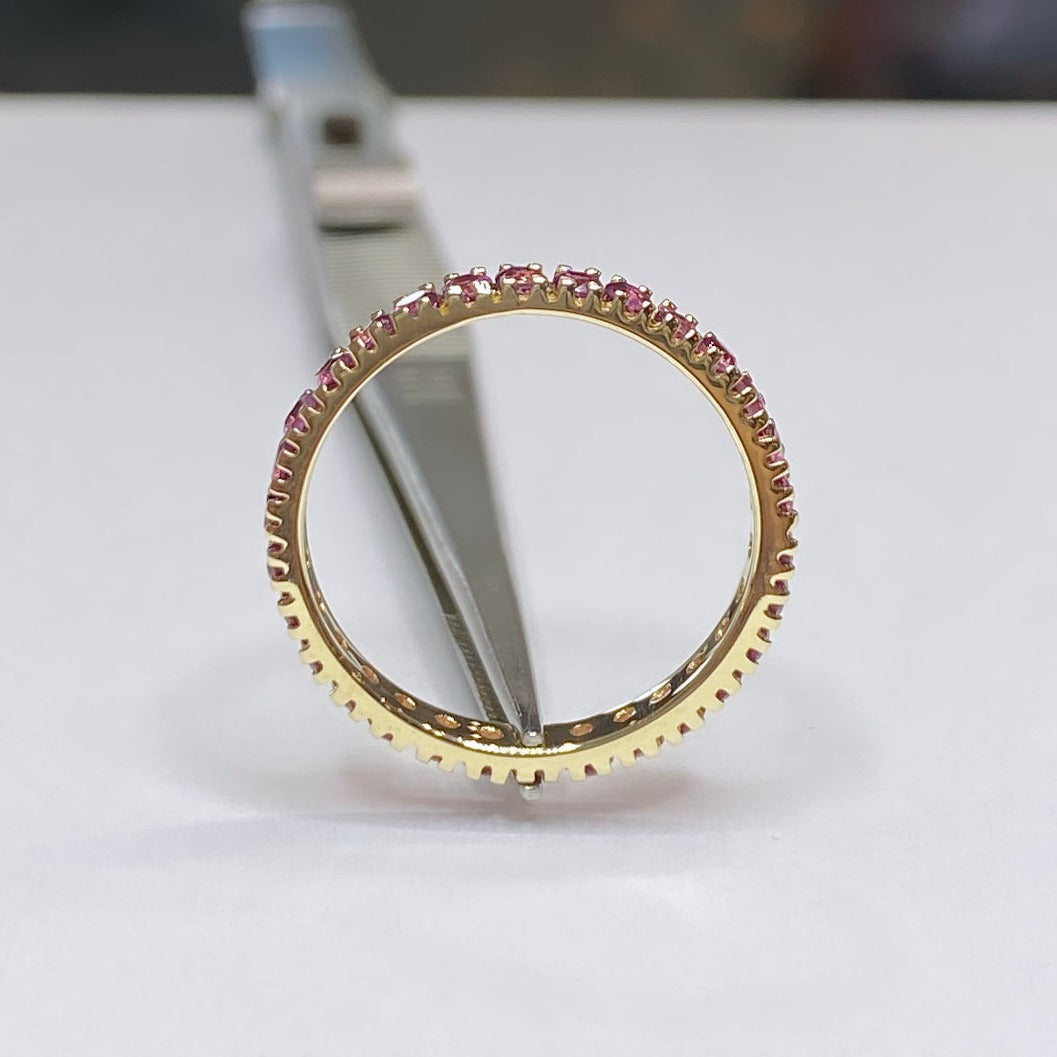 14k Pink Sapphire Eternity Band