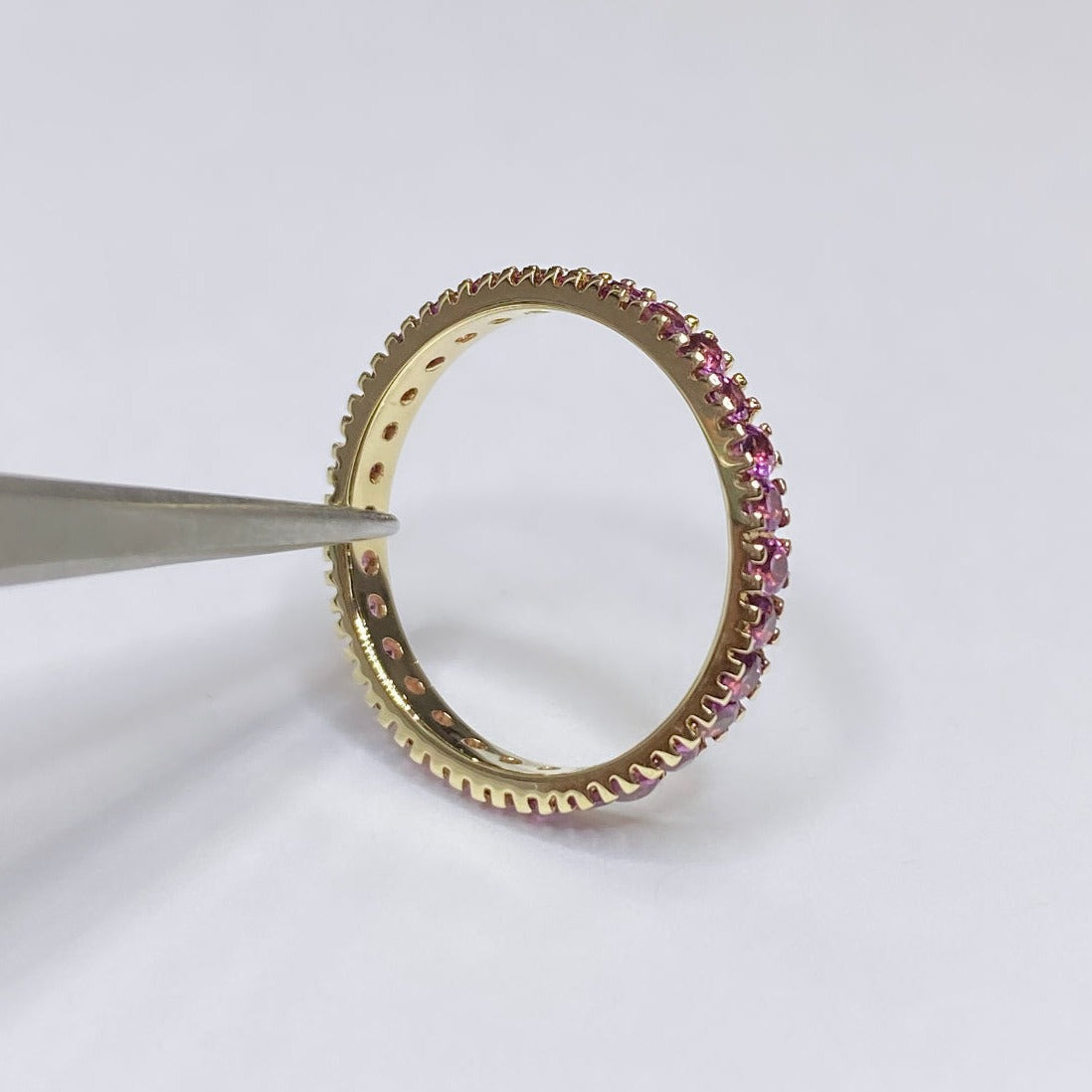 14k Pink Sapphire Eternity Band