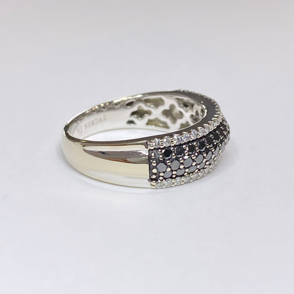 14K HJ Namdar Black & White Diamond Band