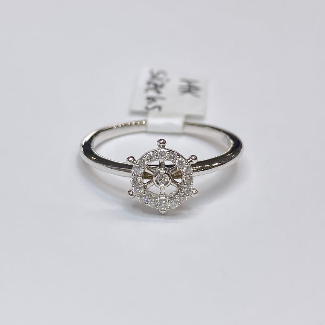 14k Diamond Ship Wheel Ring