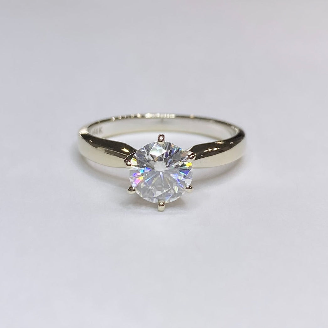 Moissanite Solitaire 14k White Gold