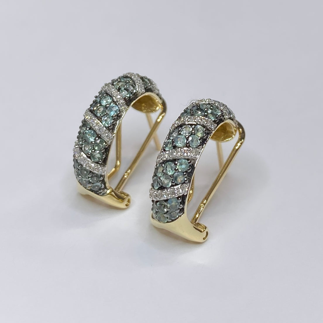 14k Green Amethyst Earrings