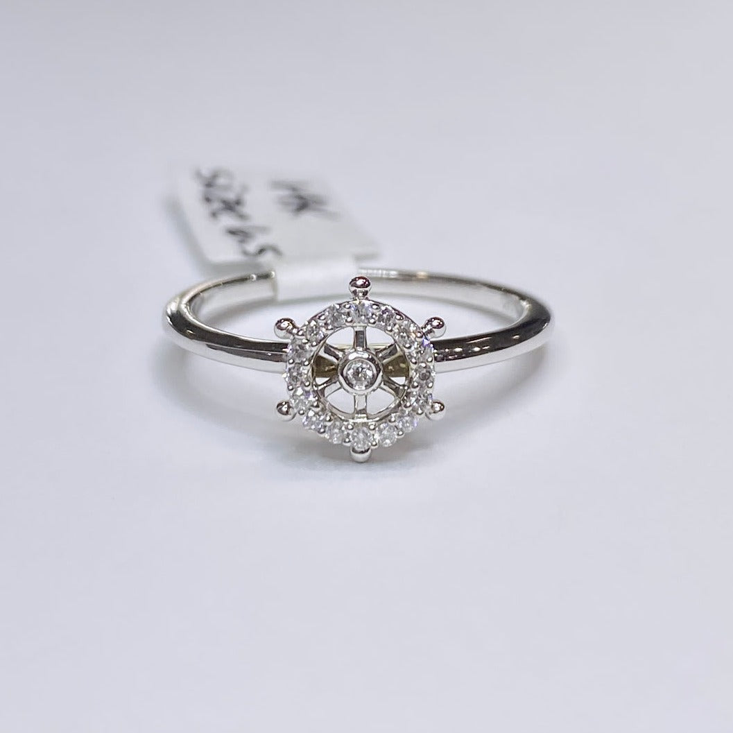 14k Diamond Ship Wheel Ring