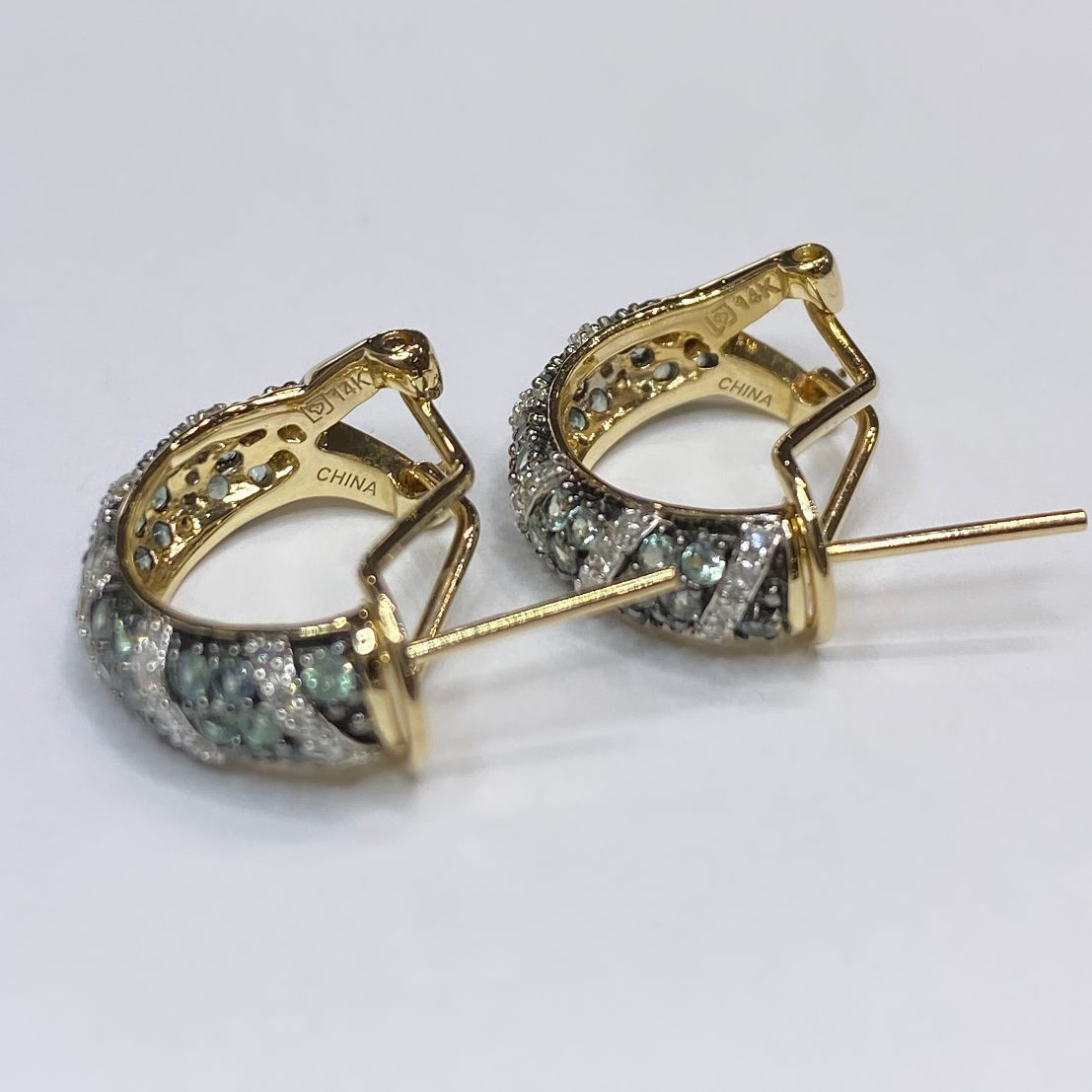 14k Green Amethyst Earrings