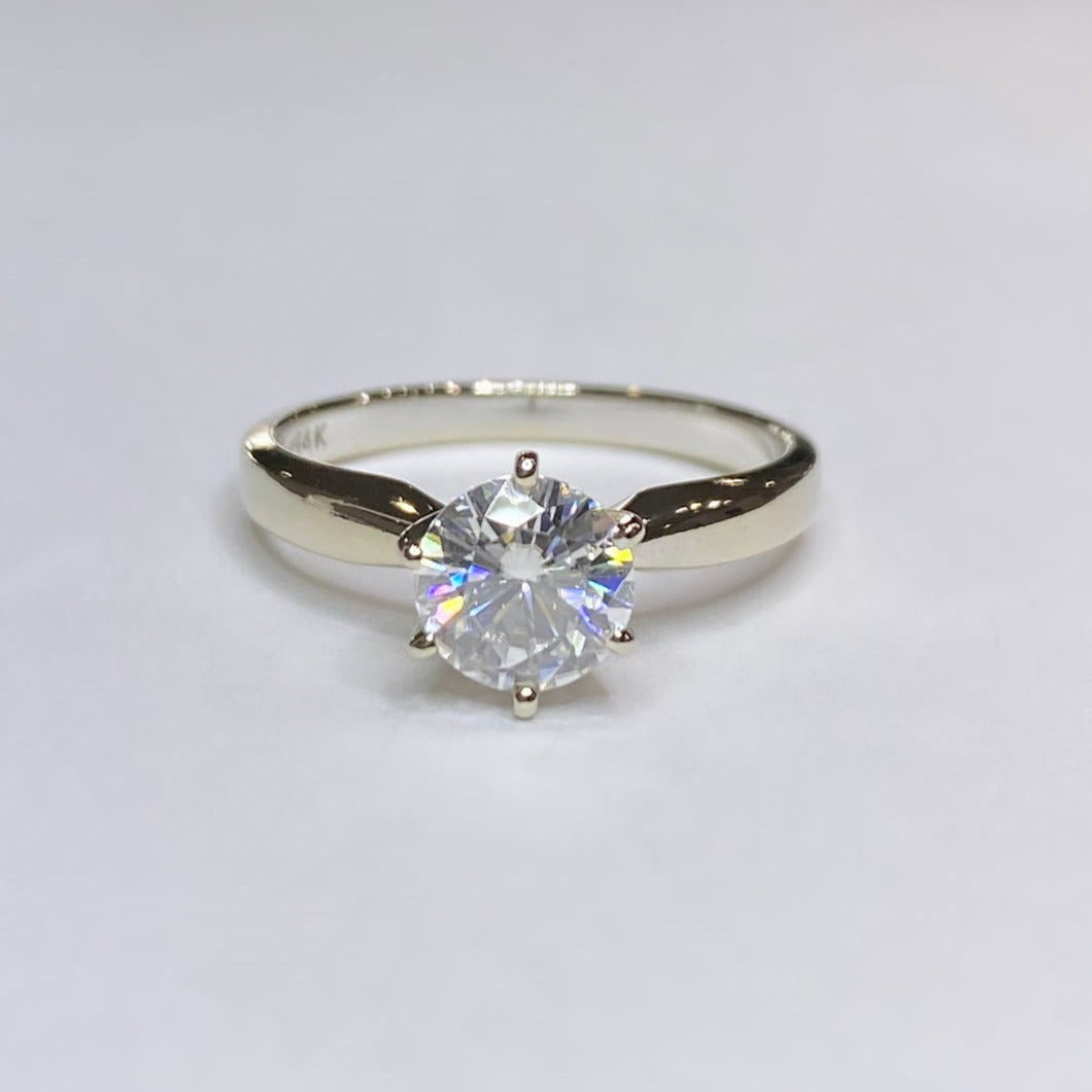 Moissanite Solitaire 14k White Gold