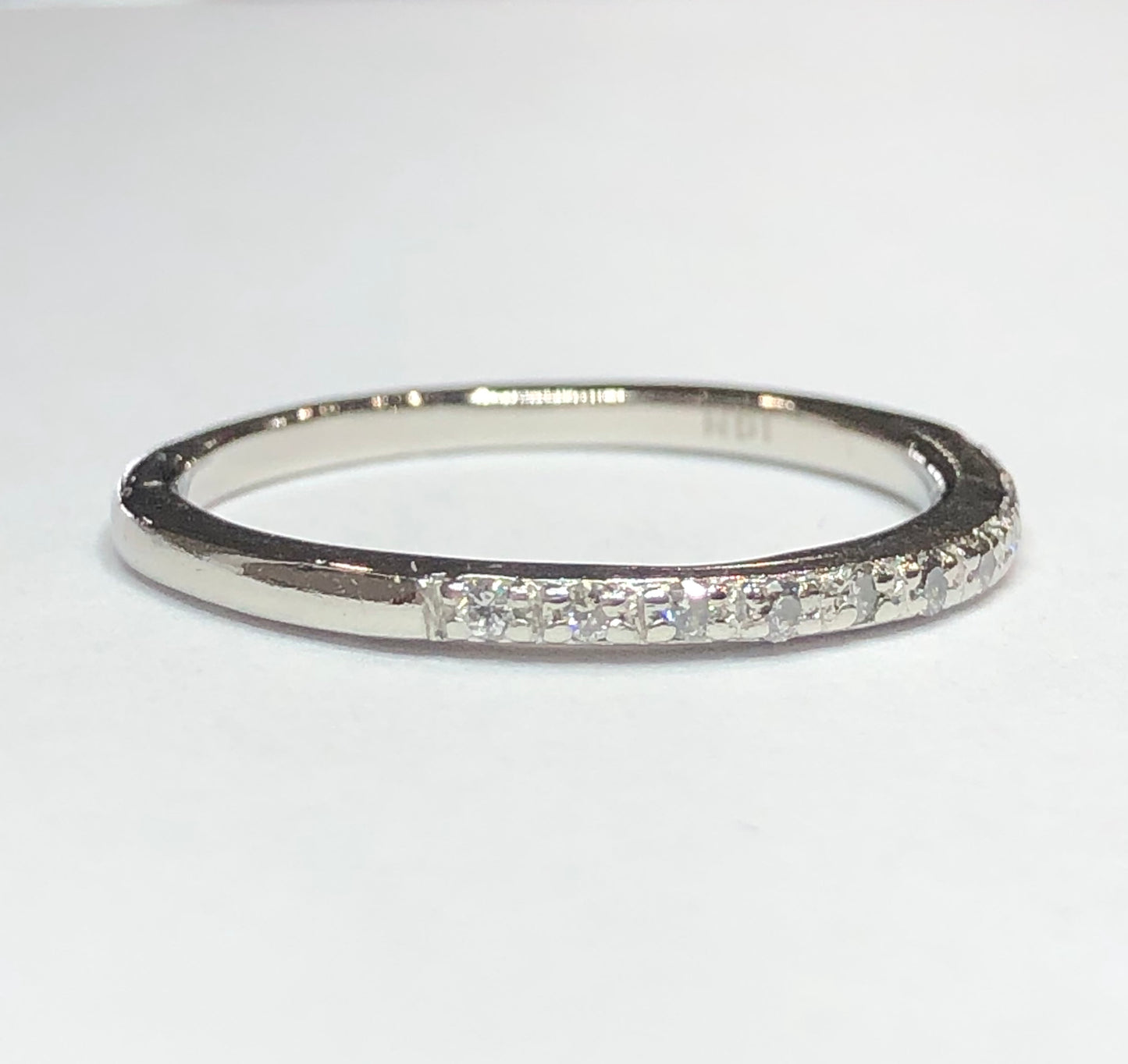 Palladium Thin Diamond Band