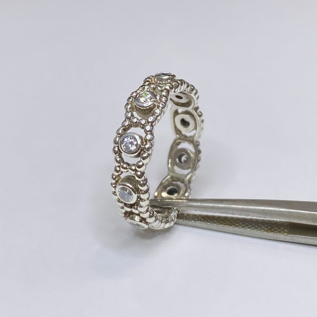 Pandora Beaded Eternity Band With CZ