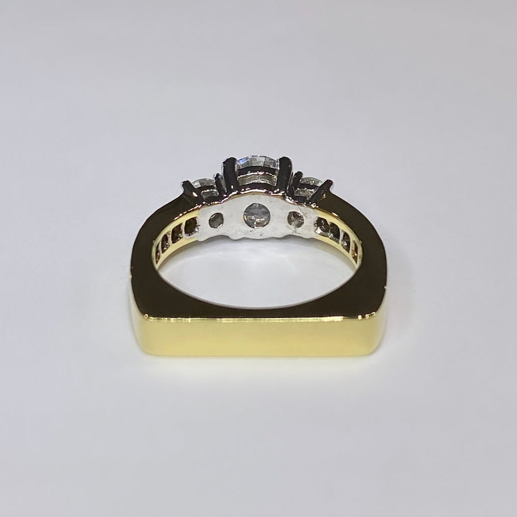 18k & Platinum Three-Stone Diamond Ring